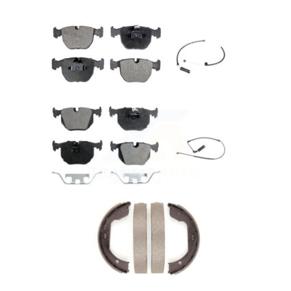 Front Rear Semi-Metallic Disc Brake Pads And Wear Sensors Kit (5Pc) For BMW X5 KPW-100457