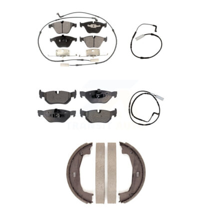 Front Rear Semi-Metallic Disc Brake Pads And Extra Wear Sensors Kit (5Pc) For BMW 328i KPW-100460