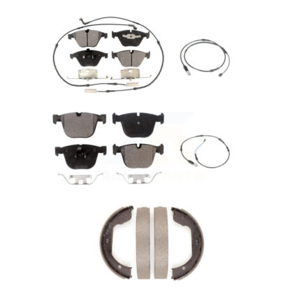 Front Rear Semi-Metallic Disc Brake Pads And Extra Wear Sensors Kit (5Pc) For BMW 535i KPW-100477