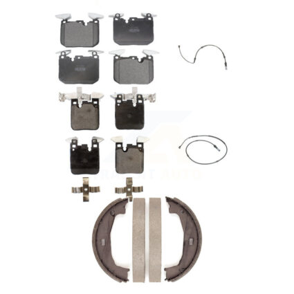 Front Rear Semi-Metallic Disc Brake Pads And Wear Sensors Kit (5Pc) For BMW M240i xDrive KPW-100483