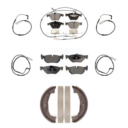 Front Rear Semi-Metallic Disc Brake Pads And Extra Wear Sensors Kit (7Pc) For BMW 328i KPW-100508