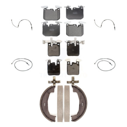 Front Rear Semi-Metallic Disc Brake Pads And Wear Sensors Kit (7Pc) For BMW M240i xDrive KPW-100513