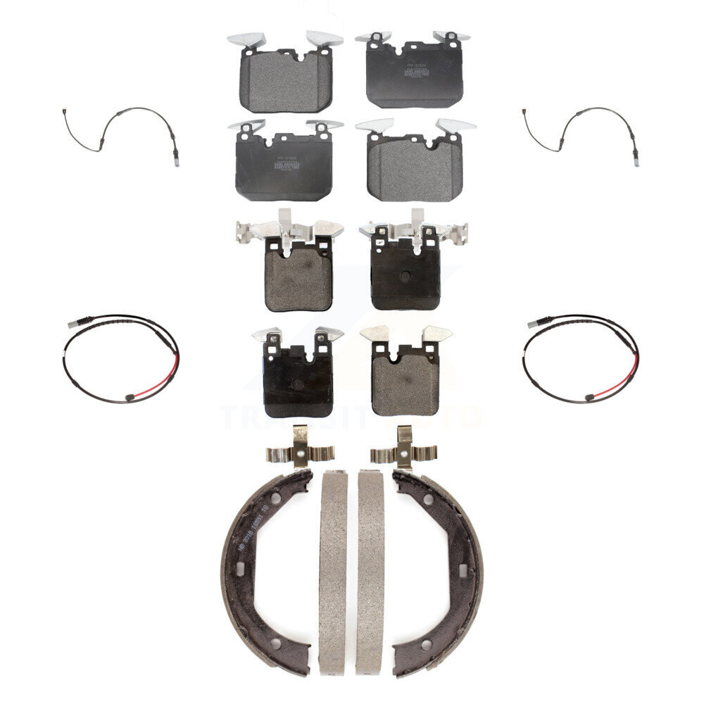 Front Rear Semi-Metallic Disc Brake Pads And Wear Sensors Kit (7Pc) For BMW M3 M2 KPW-100517