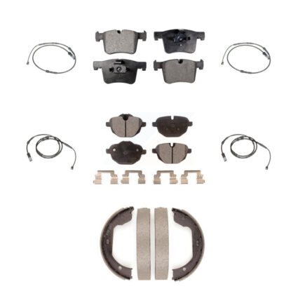 Front Rear Semi-Metallic Disc Brake Pad & Wear Sensor Kit (7Pc) For 2011 BMW X3 xDrive28i KPW-100533