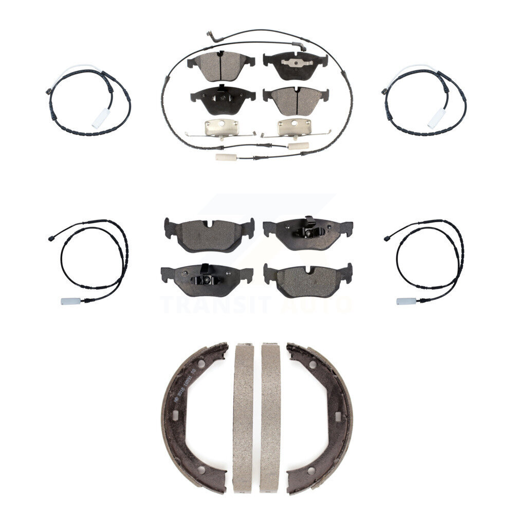 Front Rear Semi-Metallic Disc Brake Pad & Extra Wear Sensor Kit (7Pc) For BMW 328i xDrive KPW-100535