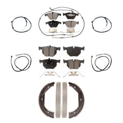 Front Rear Semi-Metallic Disc Brake Pads And Extra Wear Sensors Kit (7Pc) For BMW X1 KPW-100536