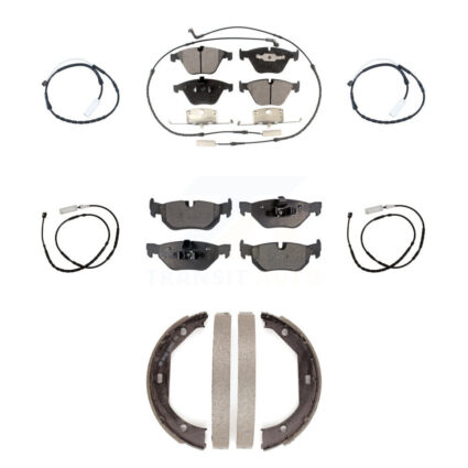 Front Rear Semi-Metallic Disc Brake Pads And Extra Wear Sensors Kit (7Pc) For BMW X1 KPW-100537