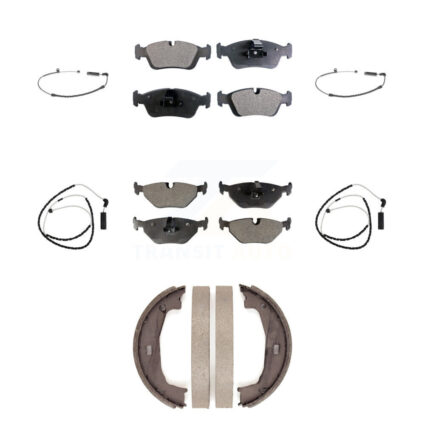 Front Rear Semi-Metallic Disc Brake Pads And Wear Sensors Kit (7Pc) For BMW Z4 KPW-100557