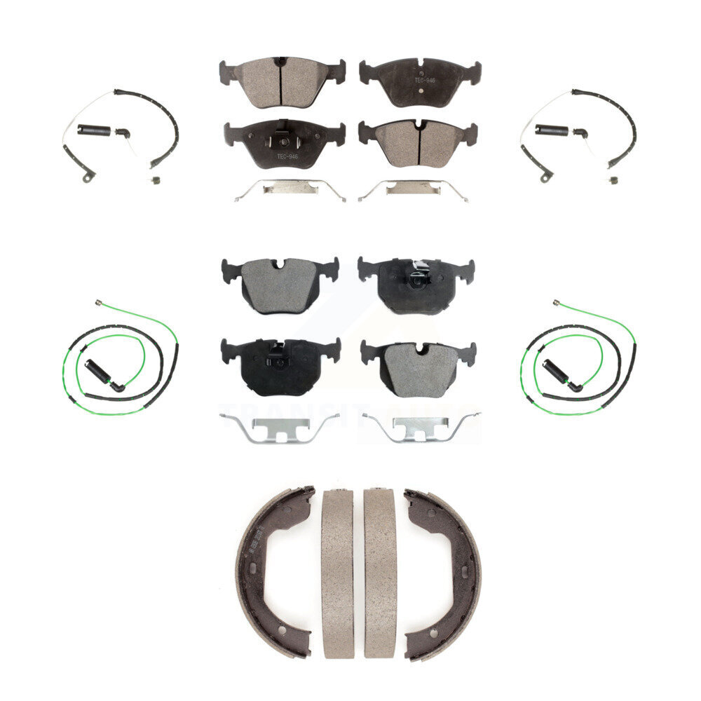 Front Rear Semi-Metallic Disc Brake Pads And Wear Sensors Kit (7Pc) For BMW Z4 KPW-100558