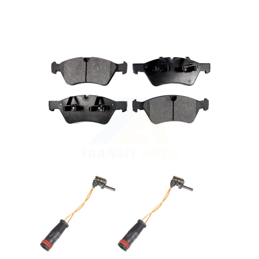 Front Semi-Metallic Disc Brake Pads And Wear Sensors Kit For Mercedes-Benz E350 AWD KPW-100898