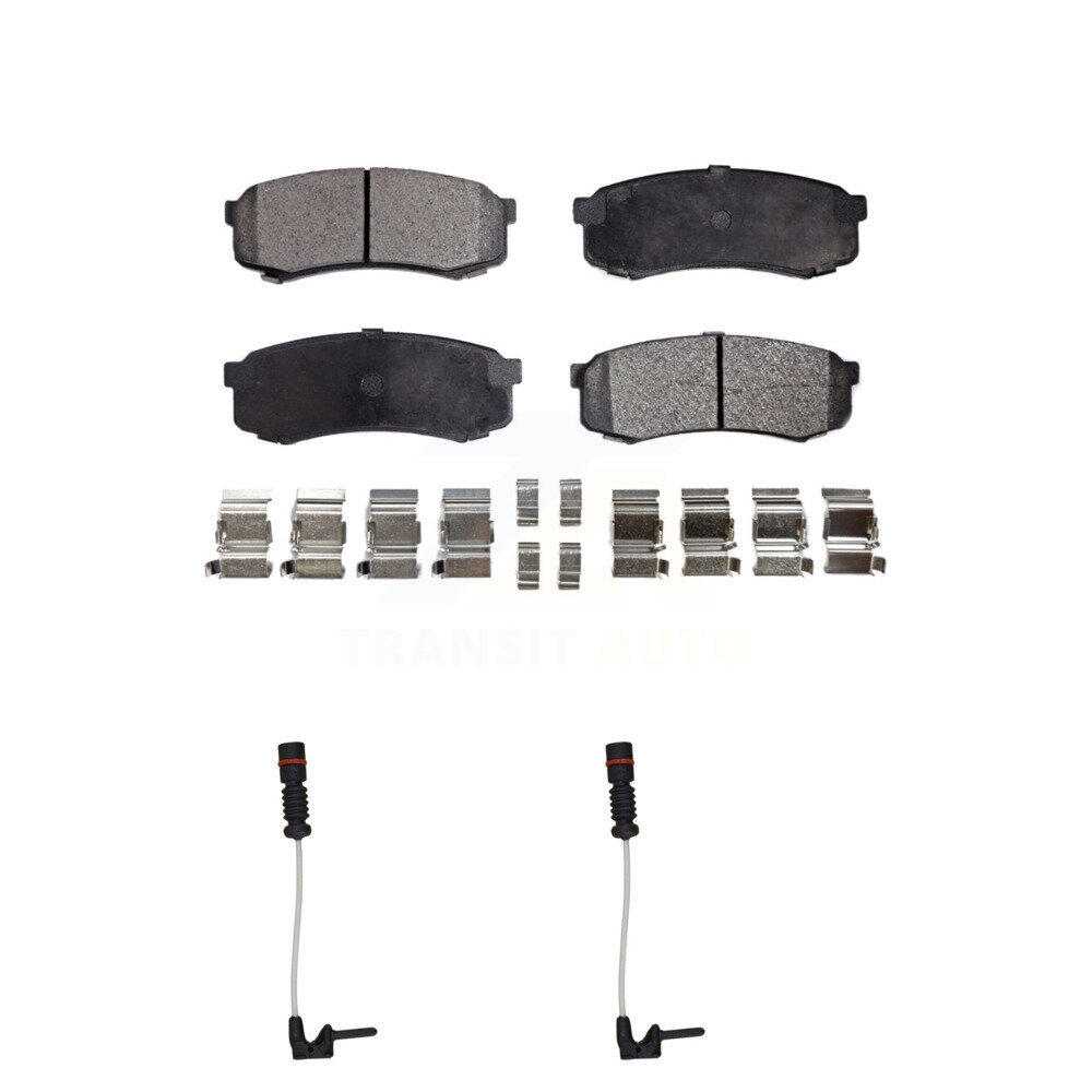 Rear Semi-Metallic Disc Brake Pad And Wear Sensor Kit For 2000 Mercedes-Benz C43 AMG 4.3L KPW-101156