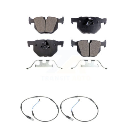 Rear Semi-Metallic Disc Brake Pads And Wear Sensors Kit For 2010 BMW 528i 3.0L KPW-101169
