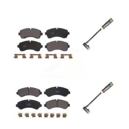 Front Rear Semi-Metallic Disc Brake Pads & Wear Sensor Kit For Freightliner Sprinter 3500 KPW-101235