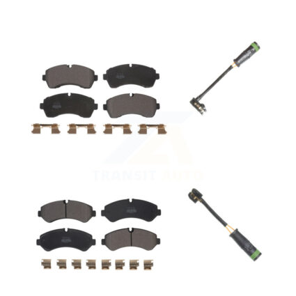 Front Rear Semi-Metallic Disc Brake Pads & Wear Sensor Kit For Freightliner Sprinter 4500 KPW-101237