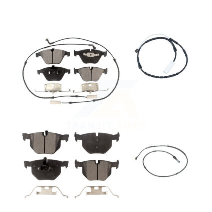 Front Rear Semi-Metallic Disc Brake Pads And Extra Wear Sensors Kit For BMW 335i xDrive KPW-101241