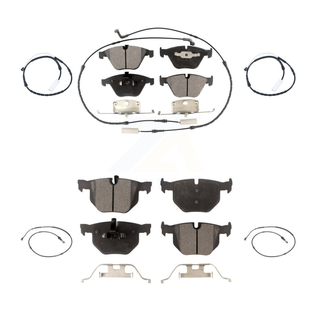 Front Rear Semi-Metallic Disc Brake Pads And Extra Wear Sensors Kit For BMW 335i xDrive KPW-101259