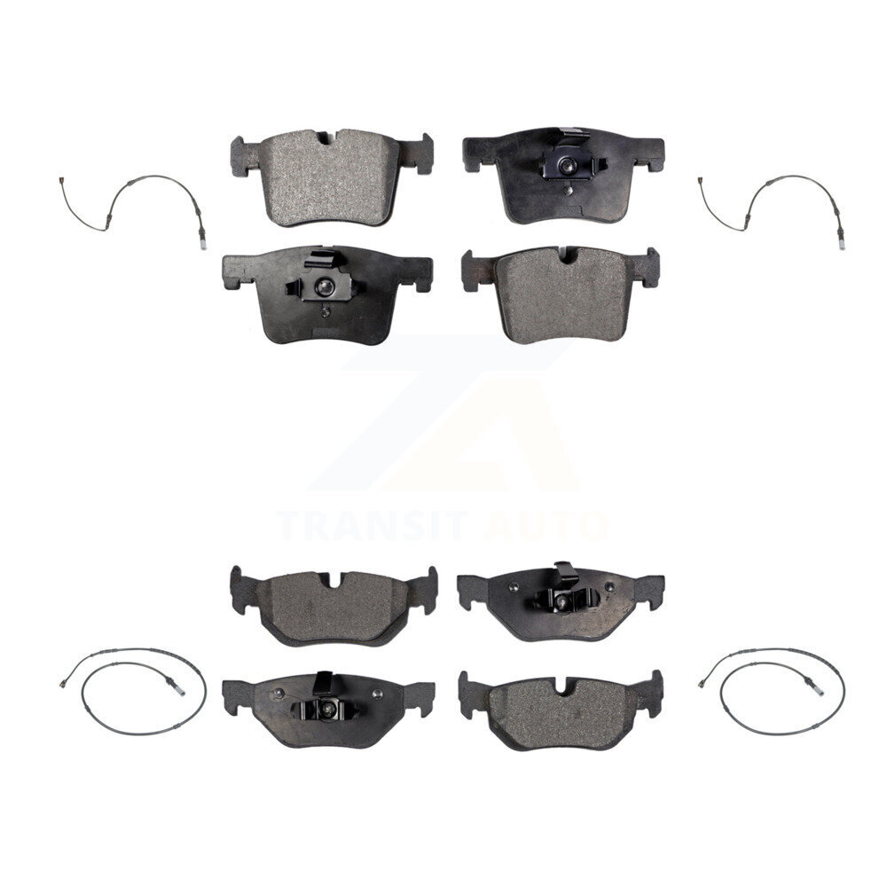 Front Rear Semi-Metallic Disc Brake Pads And Wear Sensors Kit For 2012 BMW 320i 2.0L KPW-101260
