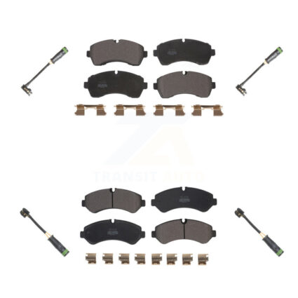 Front Rear Semi-Metallic Disc Brake Pads & Wear Sensor Kit For Freightliner Sprinter 4500 KPW-101264