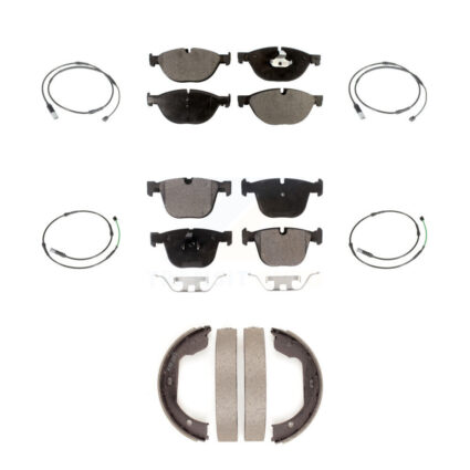 Front Rear Semi-Metallic Disc Brake Pad Wear Sensor Kit (7Pc) For BMW 535i GT xDrive 550i KPW-101301