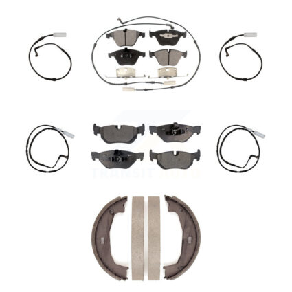 Front Rear Semi-Metallic Disc Brake Pads And Extra Wear Sensors Kit (7Pc) For BMW 328i KPW-101310
