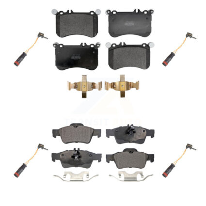 Front Rear Semi-Metallic Disc Brake Pad And Wear Sensor Kit For Mercedes-Benz CLS550 E550 KPW-101353