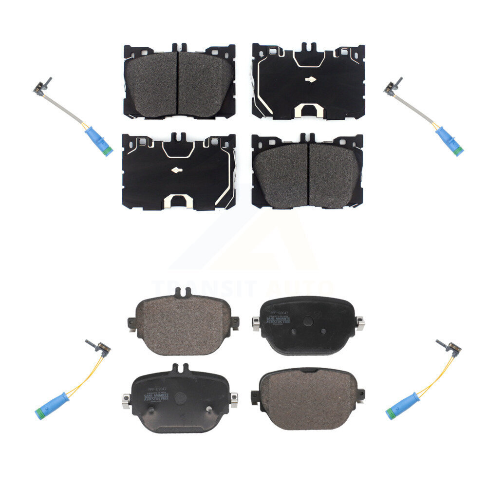 Front Rear Semi-Metallic Brake Pad & Wear Sensor Kit For 19-20 Mercedes-Benz E53 AMG 3.0L KPW-101357