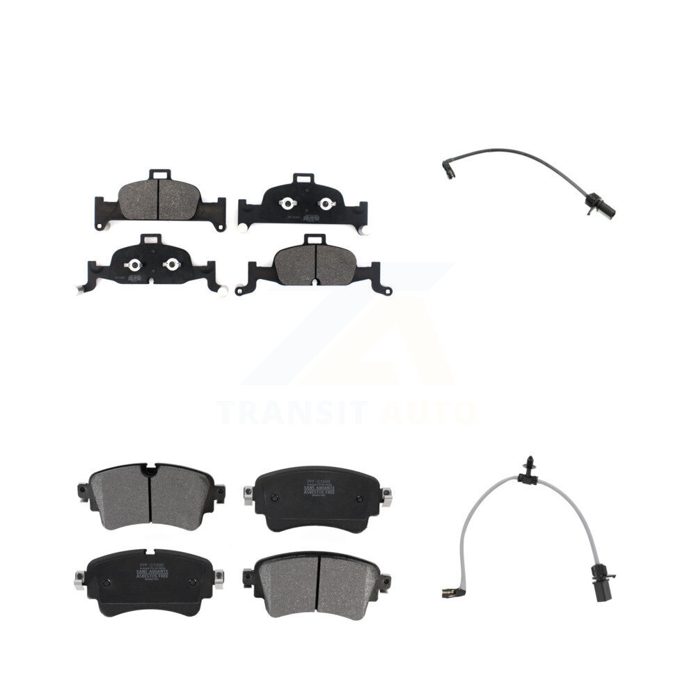 Front Rear Semi-Metallic Disc Brake Pads And Wear Sensors Kit For Audi A6 Quattro 2.0L KPW-101373