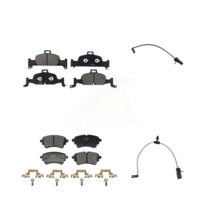 Front Rear Semi-Metallic Disc Brake Pads And Wear Sensors Kit For Audi A6 Quattro 2.0L KPW-101438