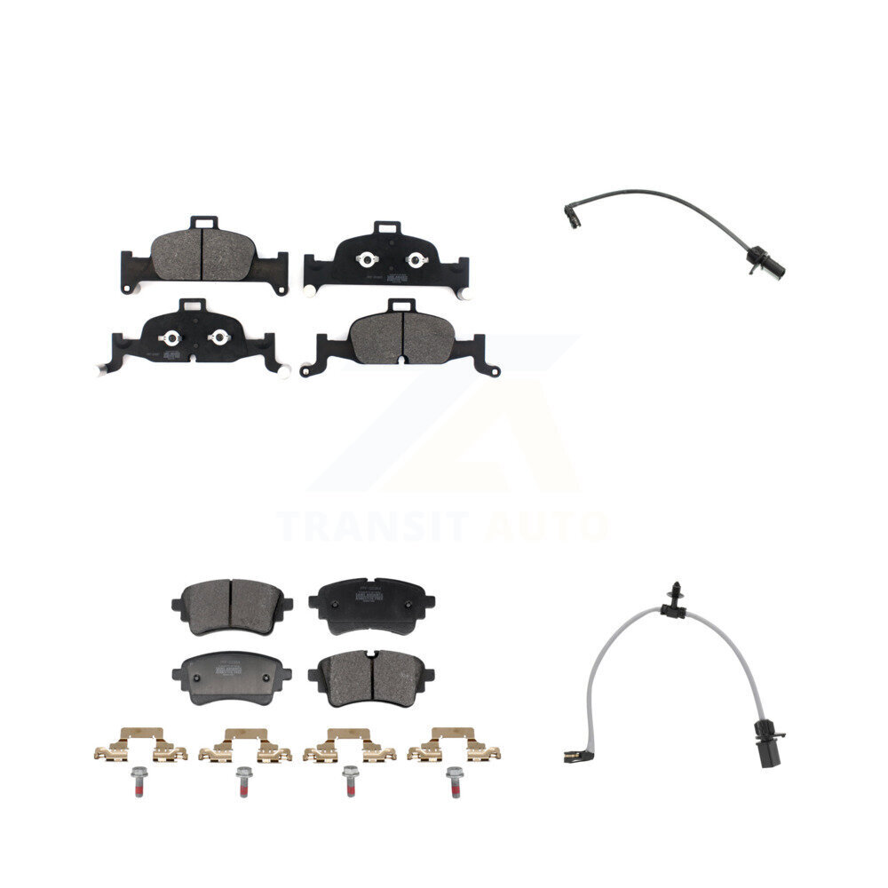 Front Rear Semi-Metallic Disc Brake Pads And Wear Sensors Kit For Audi A6 Quattro 2.0L KPW-101438