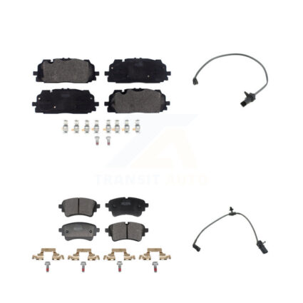 Front Rear Semi-Metallic Disc Brake Pads And Wear Sensors Kit For Audi S5 S4 Sportback KPW-101442