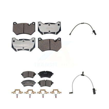 Front Rear Semi-Metallic Disc Brake Pads And Wear Sensors Kit For 2021 Audi Q5 2.0L KPW-101444