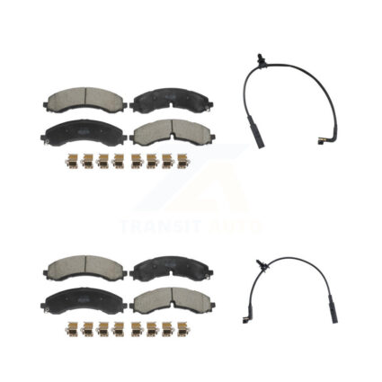 Front Rear Semi-Metallic Brake Pads Wear Sensor Kit For GMC Chevrolet Sierra 2500 HD 3500 KPW-101455
