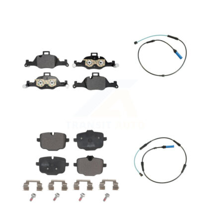 Front Rear Semi-Metallic Disc Brake Pad And Wear Sensor Kit For BMW 540i xDrive 530e 540d KPW-101457