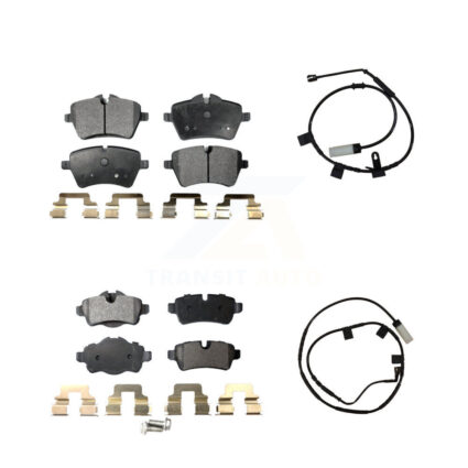 Front Rear Semi-Metallic Disc Brake Pads And Wear Sensors Kit For Mini Cooper KPW-101463