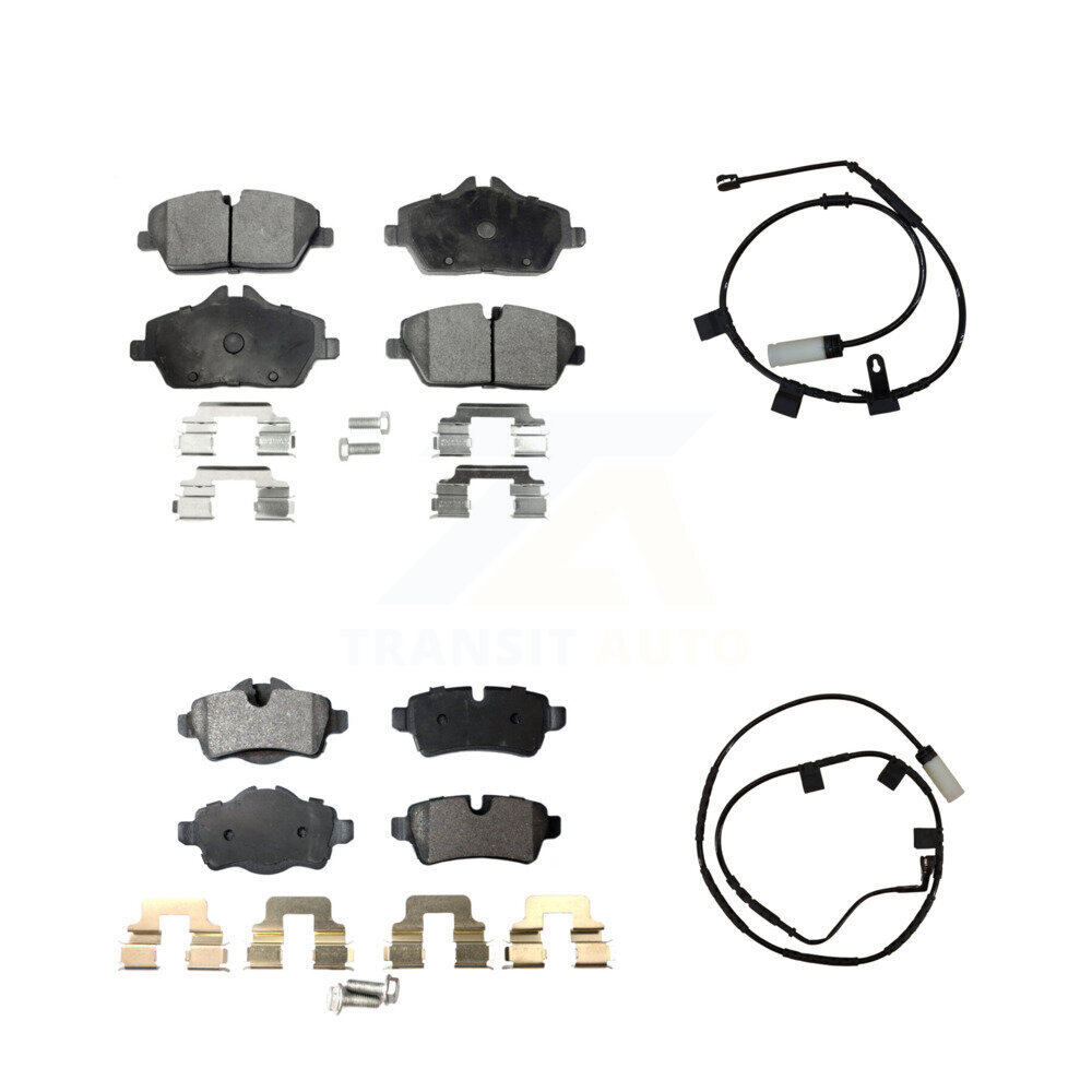 Front Rear Semi-Metallic Disc Brake Pads And Wear Sensors Kit For Mini Cooper KPW-101464