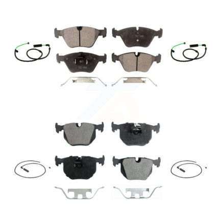 Front Rear Semi-Metallic Disc Brake Pads And Wear Sensors Kit For BMW X3 3.0L KPW-101479