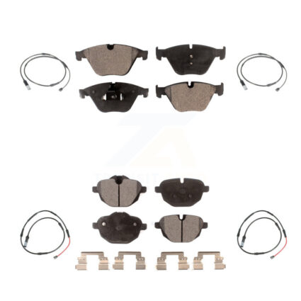 Front Rear Semi-Metallic Disc Brake Pads And Wear Sensors Kit For 2014-2016 BMW 528i 535d KPW-101494
