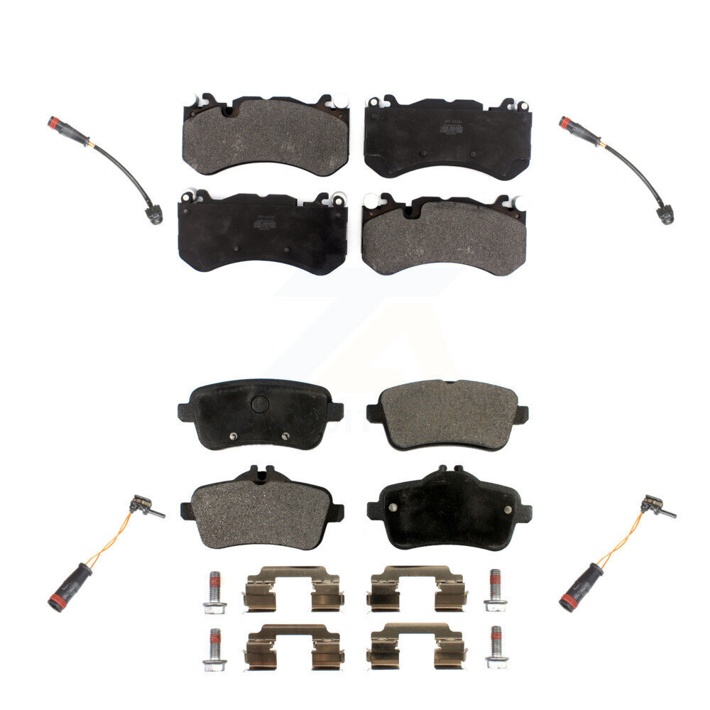 Front Rear Semi-Metallic Brake Pads Wear Sensor Kit For 14-15 Mercedes-Benz GL63 AMG 5.5L KPW-101500