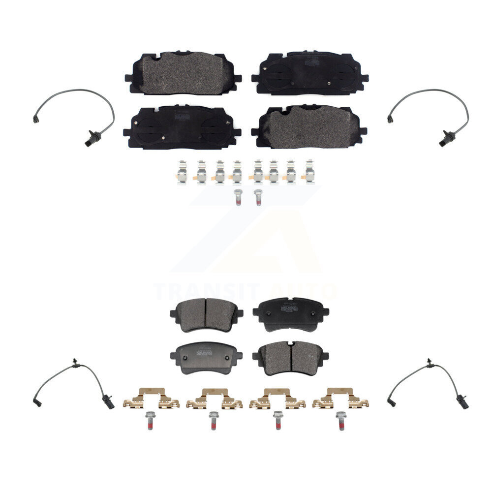 Front Rear Semi-Metallic Disc Brake Pads And Wear Sensors Kit For Audi S5 S4 Sportback KPW-101505