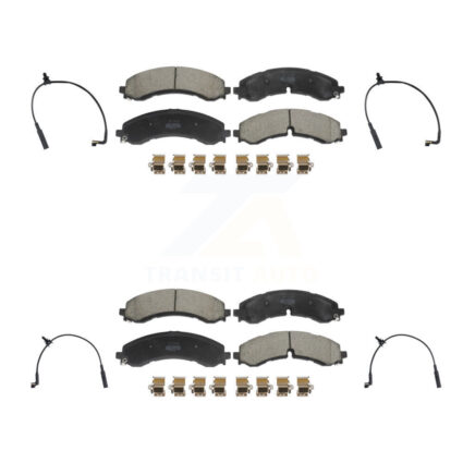 Front Rear Semi-Metallic Brake Pads Wear Sensor Kit For GMC Chevrolet Sierra 2500 HD 3500 KPW-101510