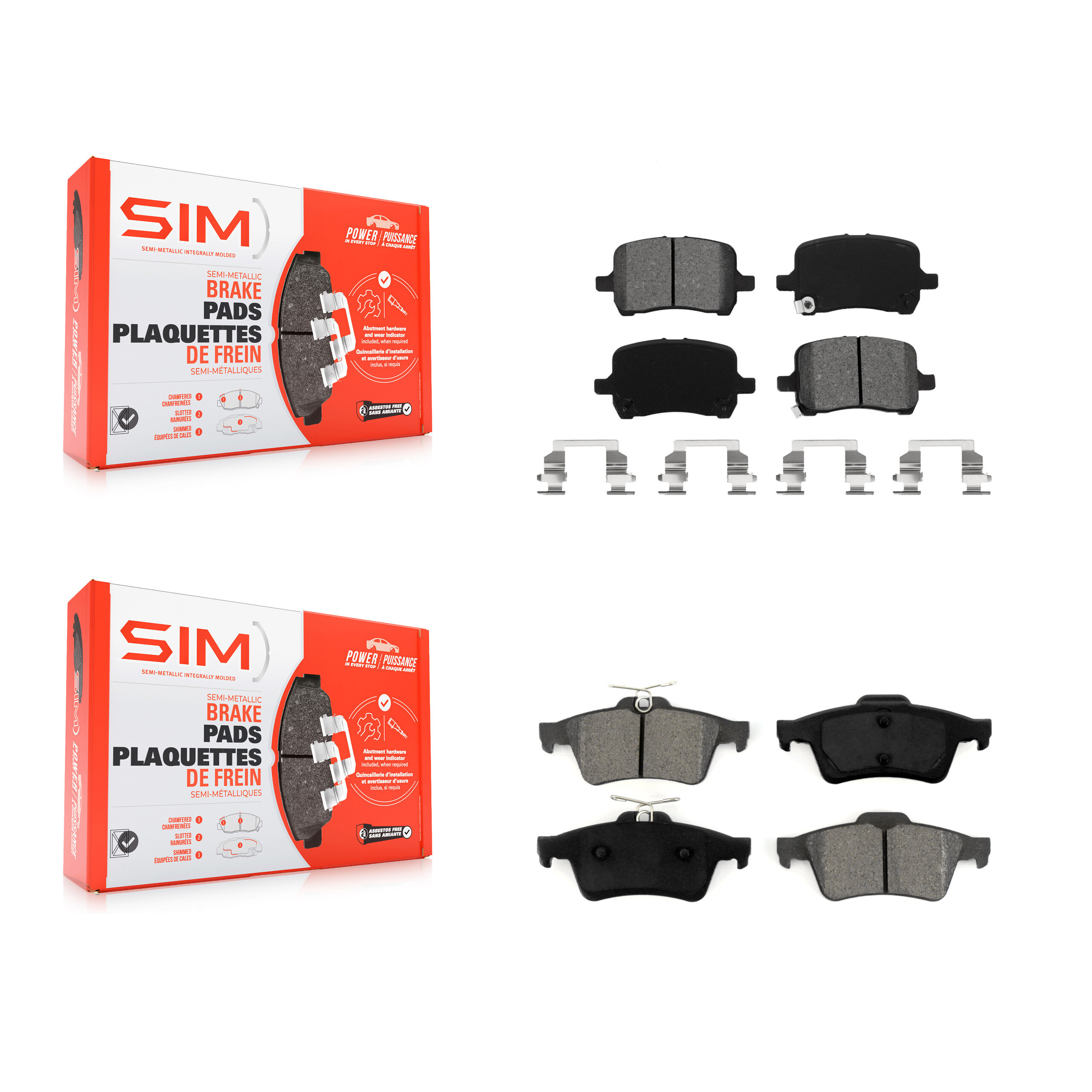 Front Rear Semi-Metallic Brake Pads Kit For Pontiac Solstice Saturn Sky KSM-100019