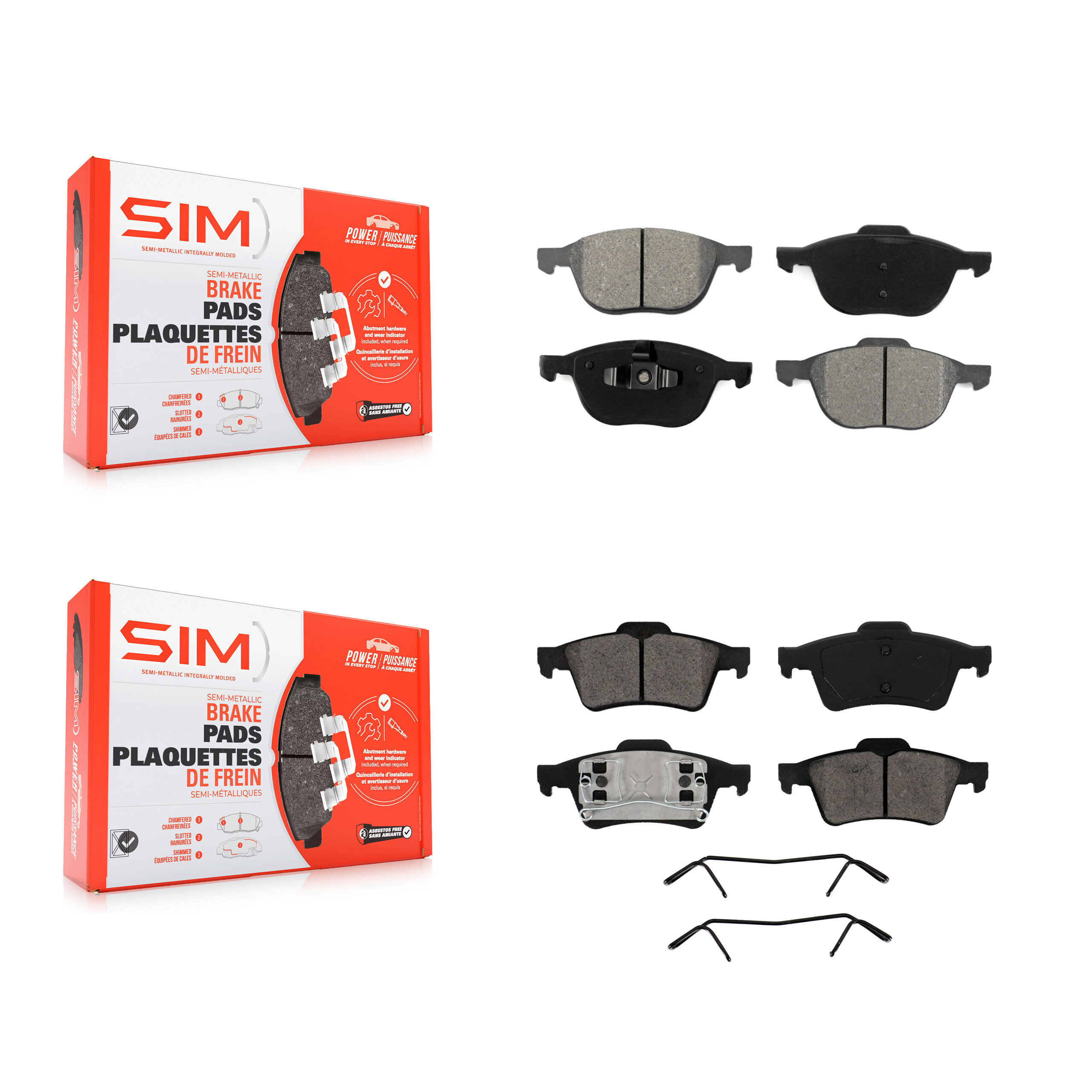 Front Rear Semi-Metallic Brake Pads Kit For Mazda 3 5 KSM-100025