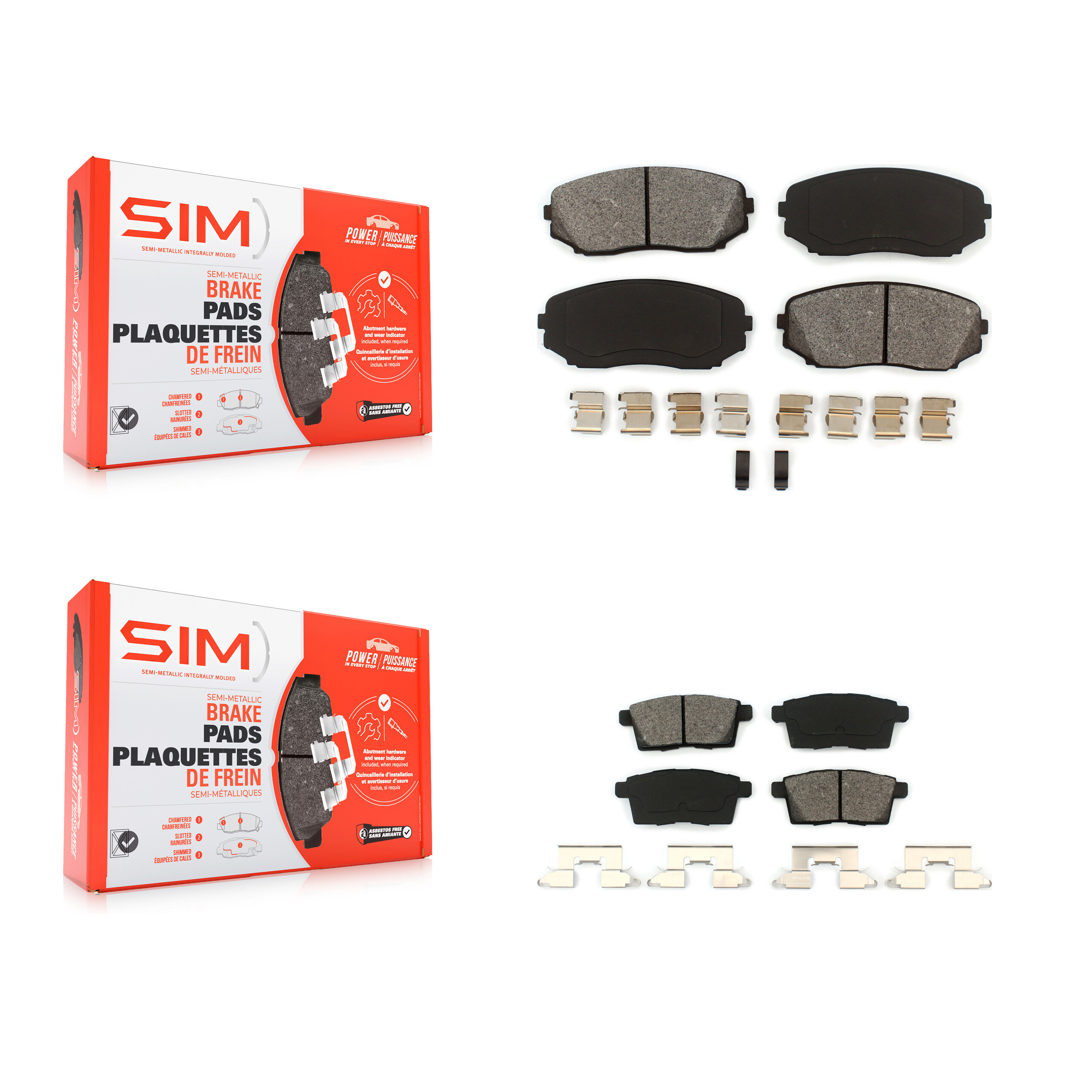 Front Rear Semi-Metallic Brake Pads Kit For Mazda Ford Edge CX-7 CX-9 Lincoln MKX KSM-100095