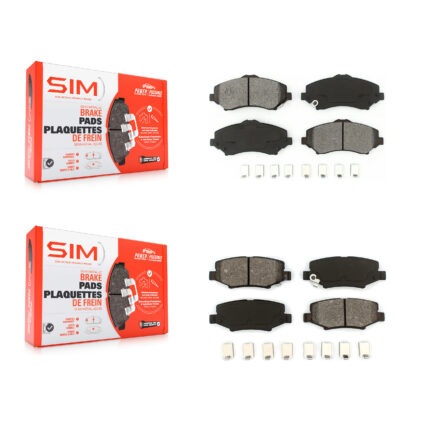 Front Rear Semi-Metallic Brake Pads Kit For Jeep Wrangler Liberty JK Dodge Nitro KSM-100098