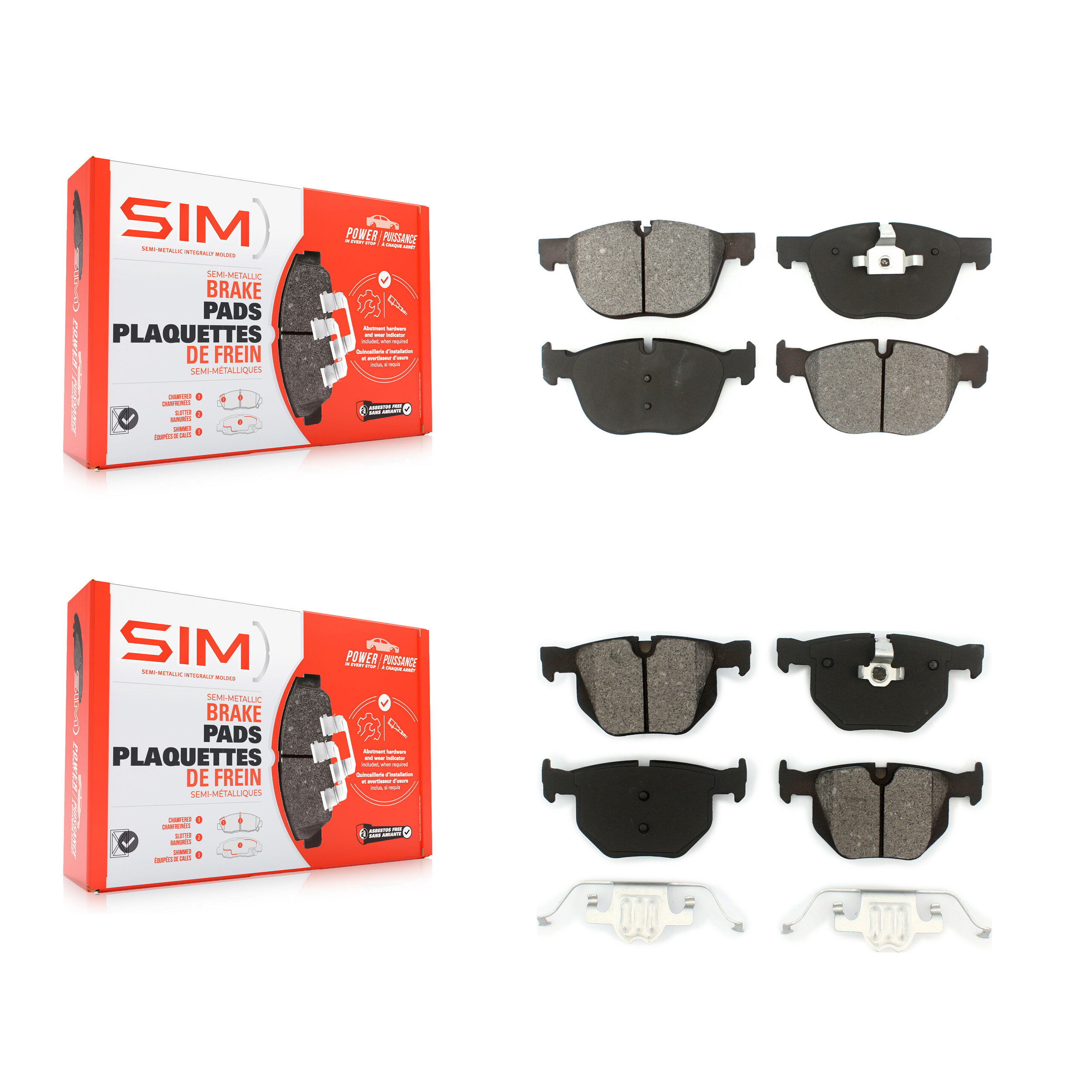 Front Rear Semi-Metallic Brake Pads Kit For BMW X5 X6 KSM-100103