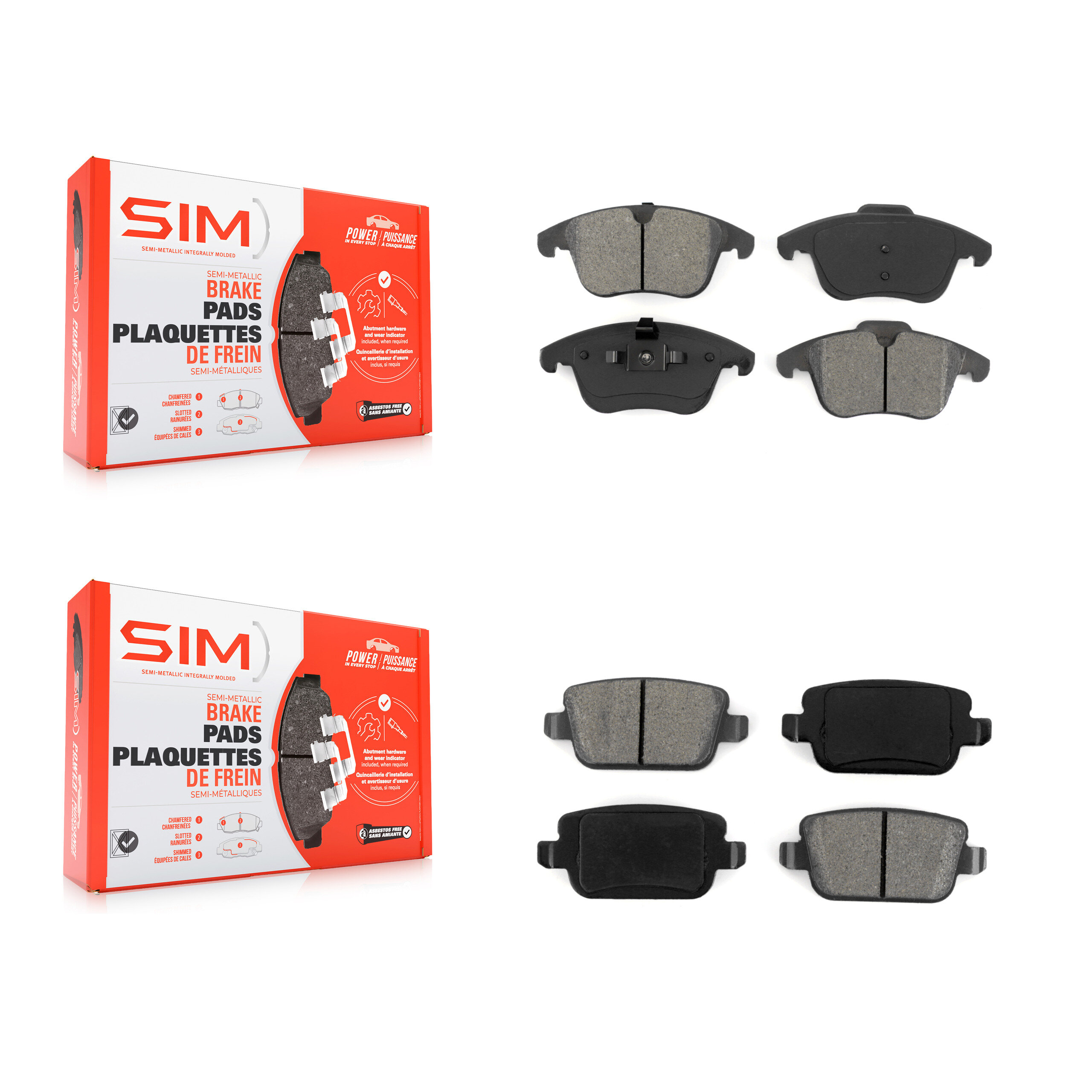 Front Rear Semi-Metallic Brake Pads Kit For Land Rover LR2 Volvo S80 KSM-100113
