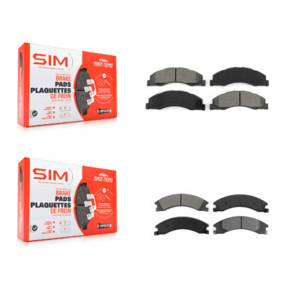 Front Rear Semi-Metallic Brake Pads Kit For Ford E-350 Super Duty E-250 E-150 E-450 KSM-100120