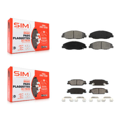 Front Rear Semi-Metallic Brake Pads Kit For 2009-2011 Cadillac STS With Base Brakes KSM-100126