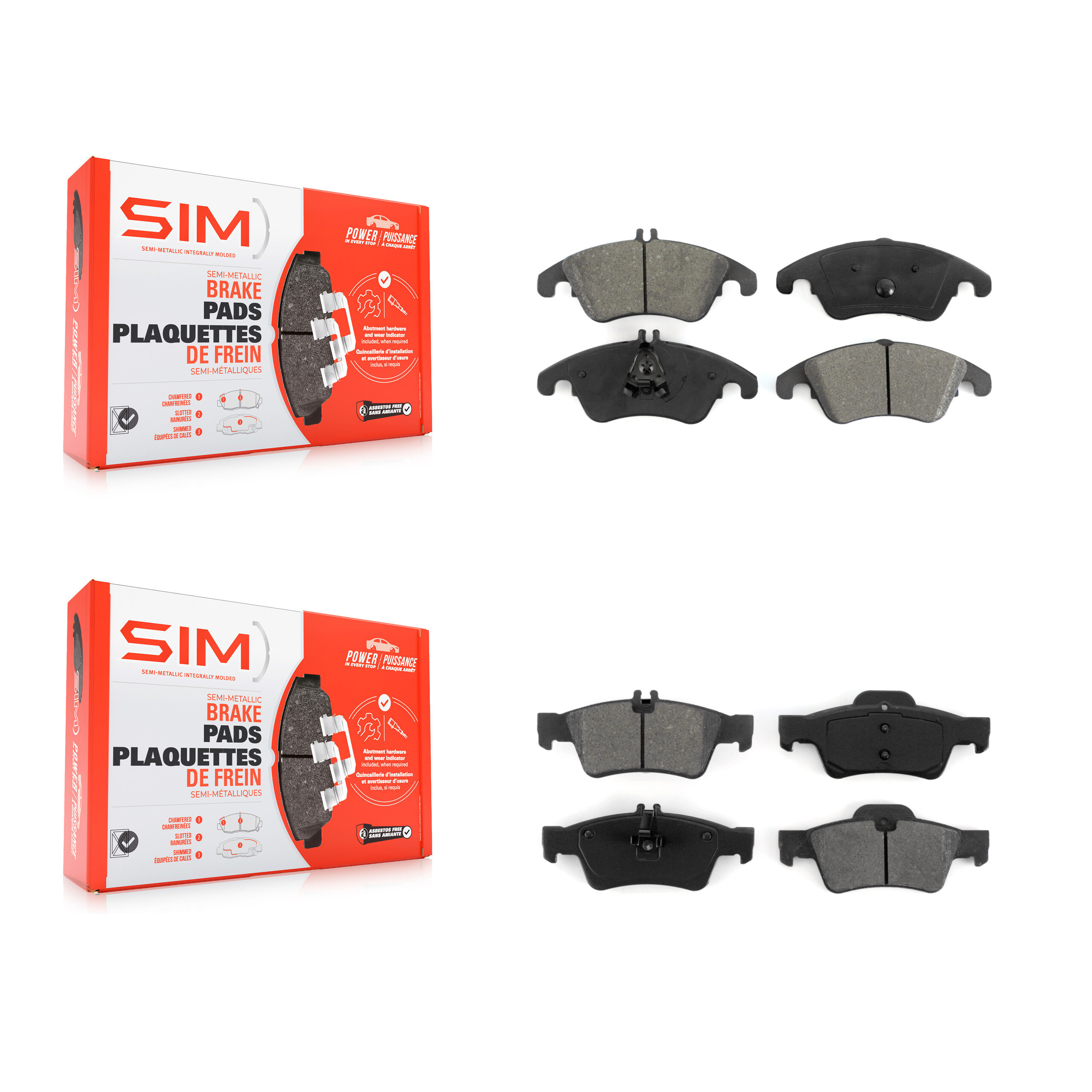 Front Rear Semi-Metallic Brake Pads Kit For Mercedes-Benz E350 E400 E250 CLS400 KSM-100129