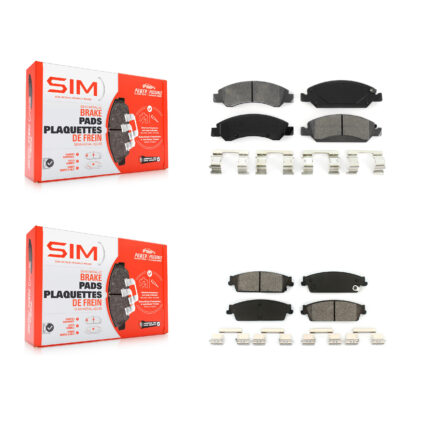 Front Rear Semi-Metallic Brake Pads Kit For Chevrolet GMC Sierra 1500 Silverado Avalanche KSM-100133